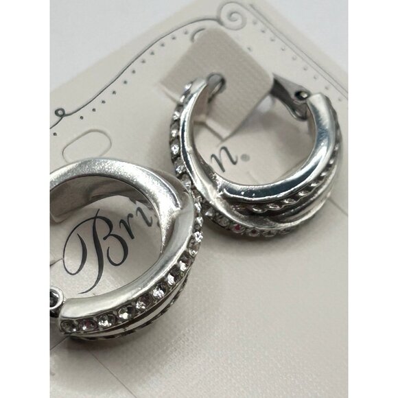 Brighton Neptune's Rings post hoop earrings  silver crystal JA2593 - Picture 6 of 7